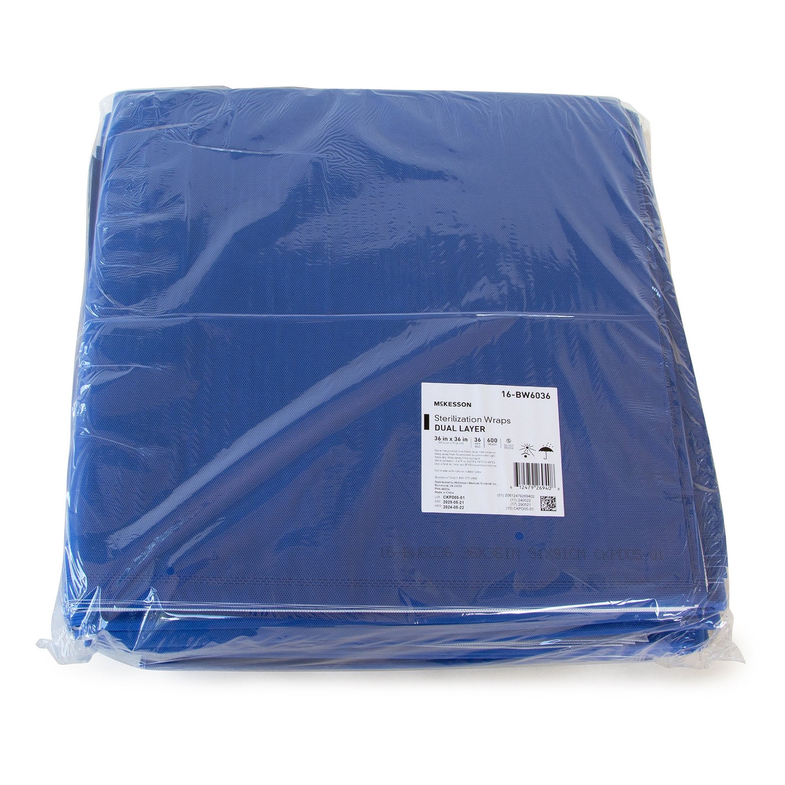 McKesson Sterilization Wrap Dual Layer White Blue 36X36″ 72 Ct