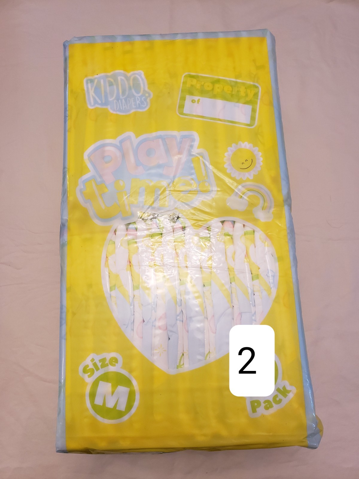 (2) NEW Samples of Kiddo Playtime Adult Diapers Size Medium 31″-36″ waist ABDL