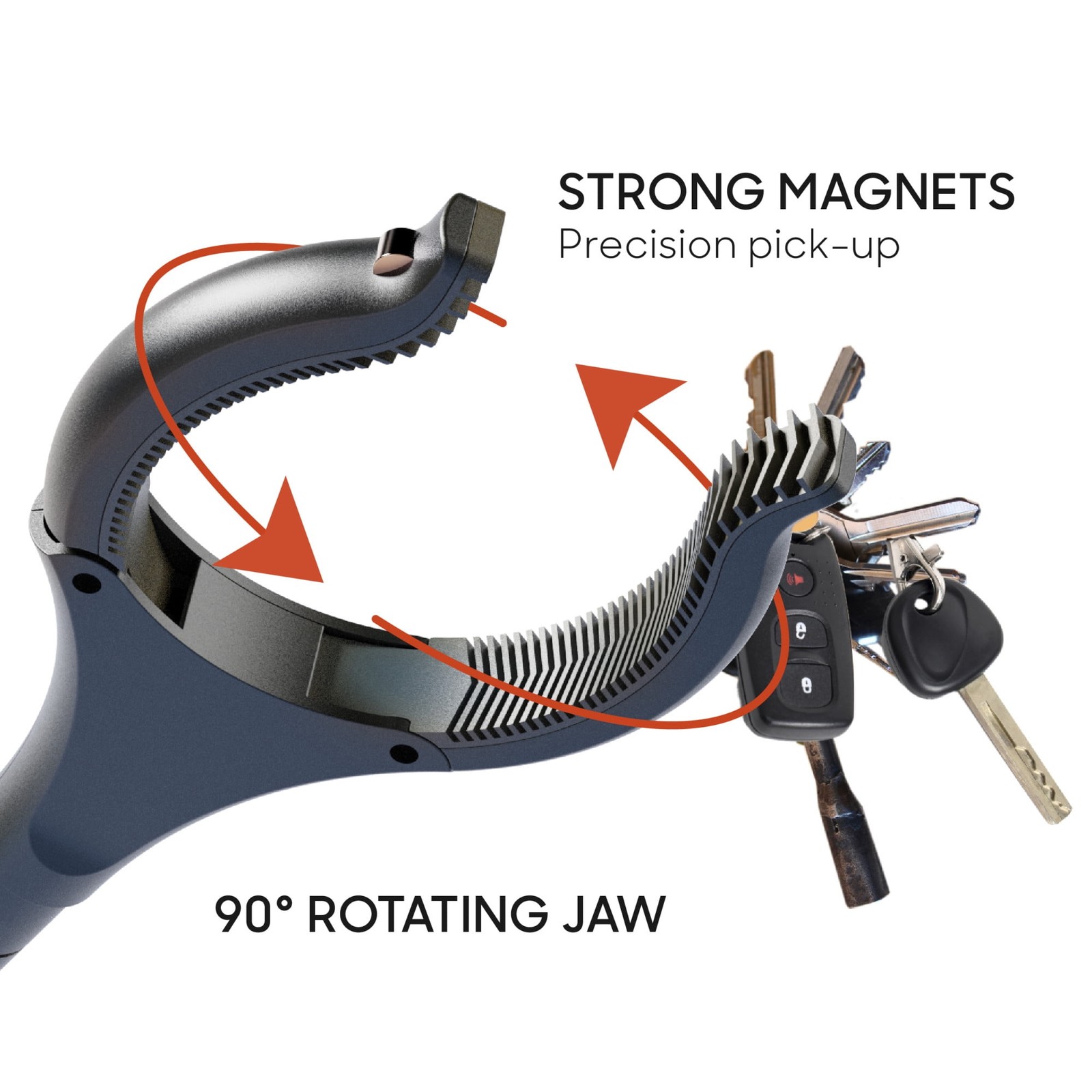 Sharper Image Deluxe Grabber Reacher Tool, 7 lb Lifting Capacity, Magnetic Picku