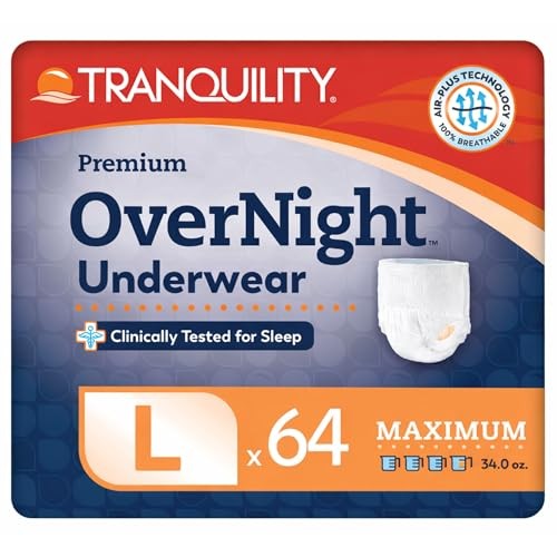 Tranquility Premium Overnight Underwear Large 64 Count Maximum Absorbency