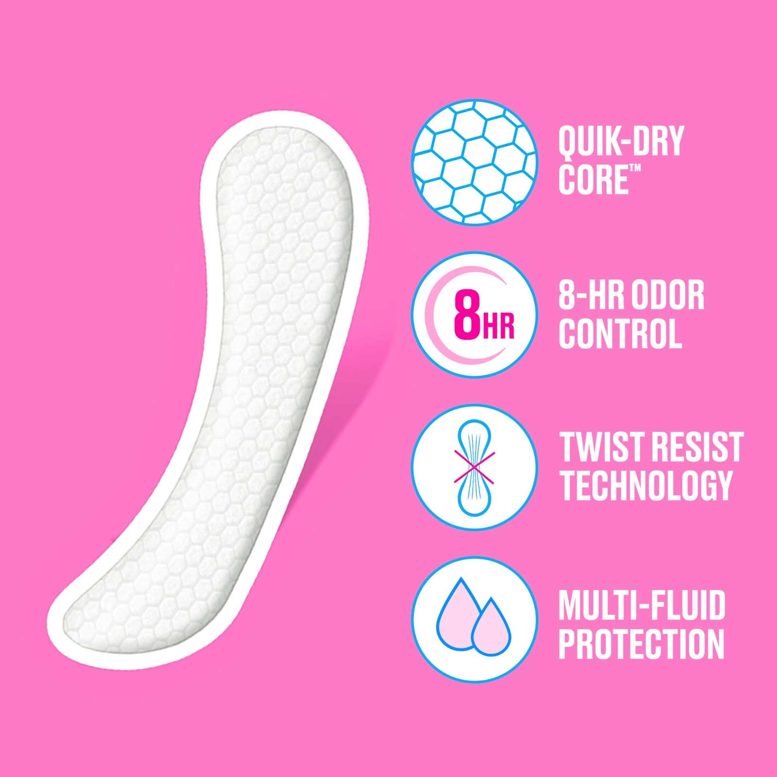 Carefree Panty Liners for Women Extra Long, Unwrapped, 100 Count (Pack of 1)