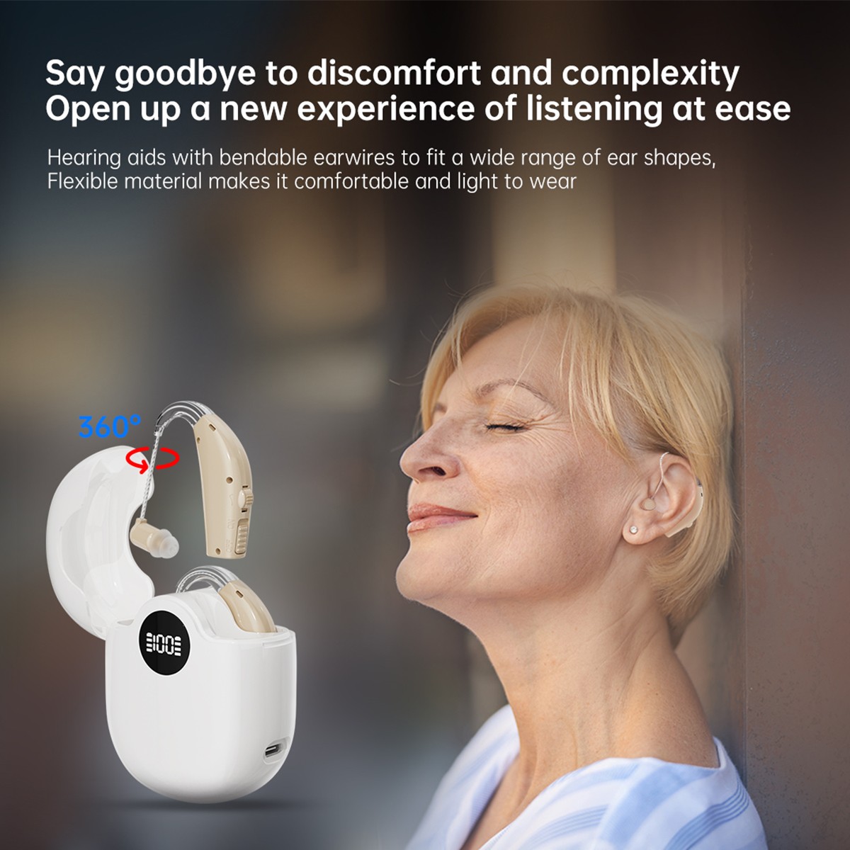 Rechargeable Digital Hearing Aids For Seniors OTC Adults With Noise Cancelling