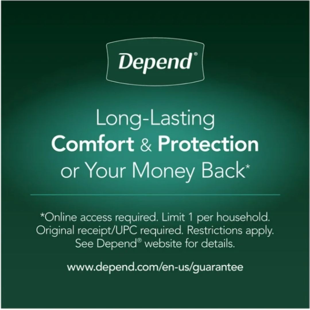 Depend Real Fit Incontinence Underwear for Men, Adult Diapers, L/XL, Black, 52c