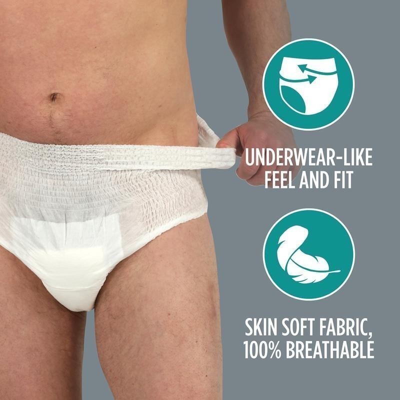 Men’s Incontinence Underwear Maximum Absorbency Discreet Comfort Fit 72 Count US