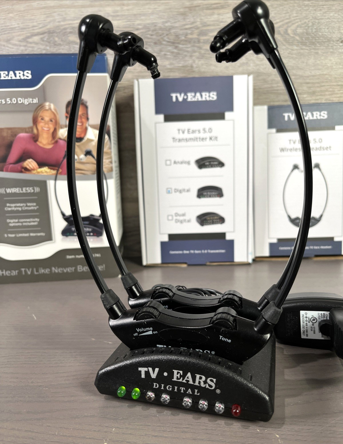 TV Ears 5.0 Digital Wireless Headset System w 2 Headsets 11741