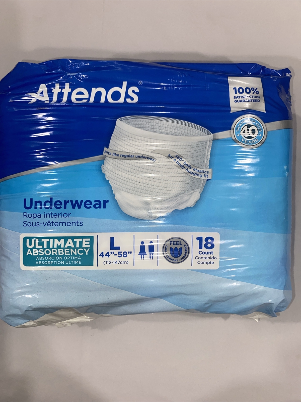 Attends Advanced L Underwear APP0730 Heavy 18 Count 45″-58″ 112-147Cm Disposable