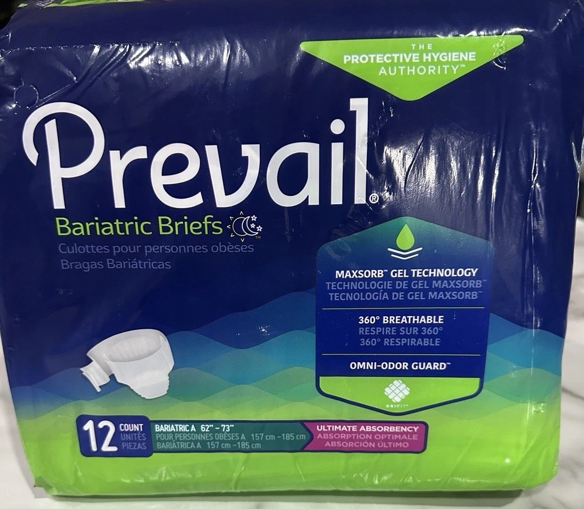 Prevail Bariatric Brief A 62”-73 Adult Diaper ultimate absorbency Incontinence