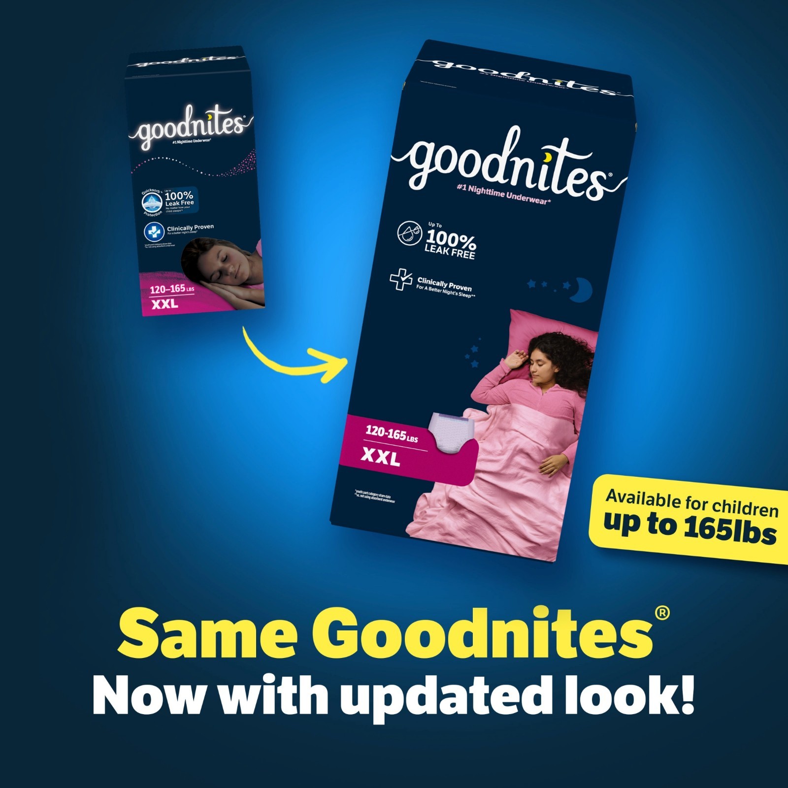 Goodnites Girls’ Nighttime Bedwetting Underwear, Size XXL (120-165 lbs), 24 Coun