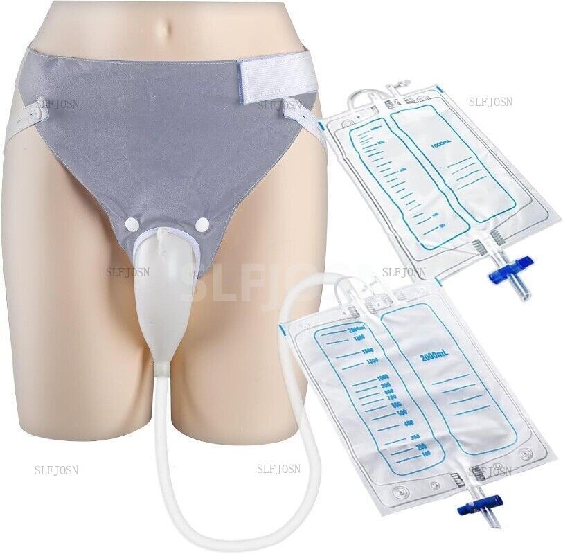 Male Famale Reusable Urine Bag Collector Portable Wearable Collection Grey
