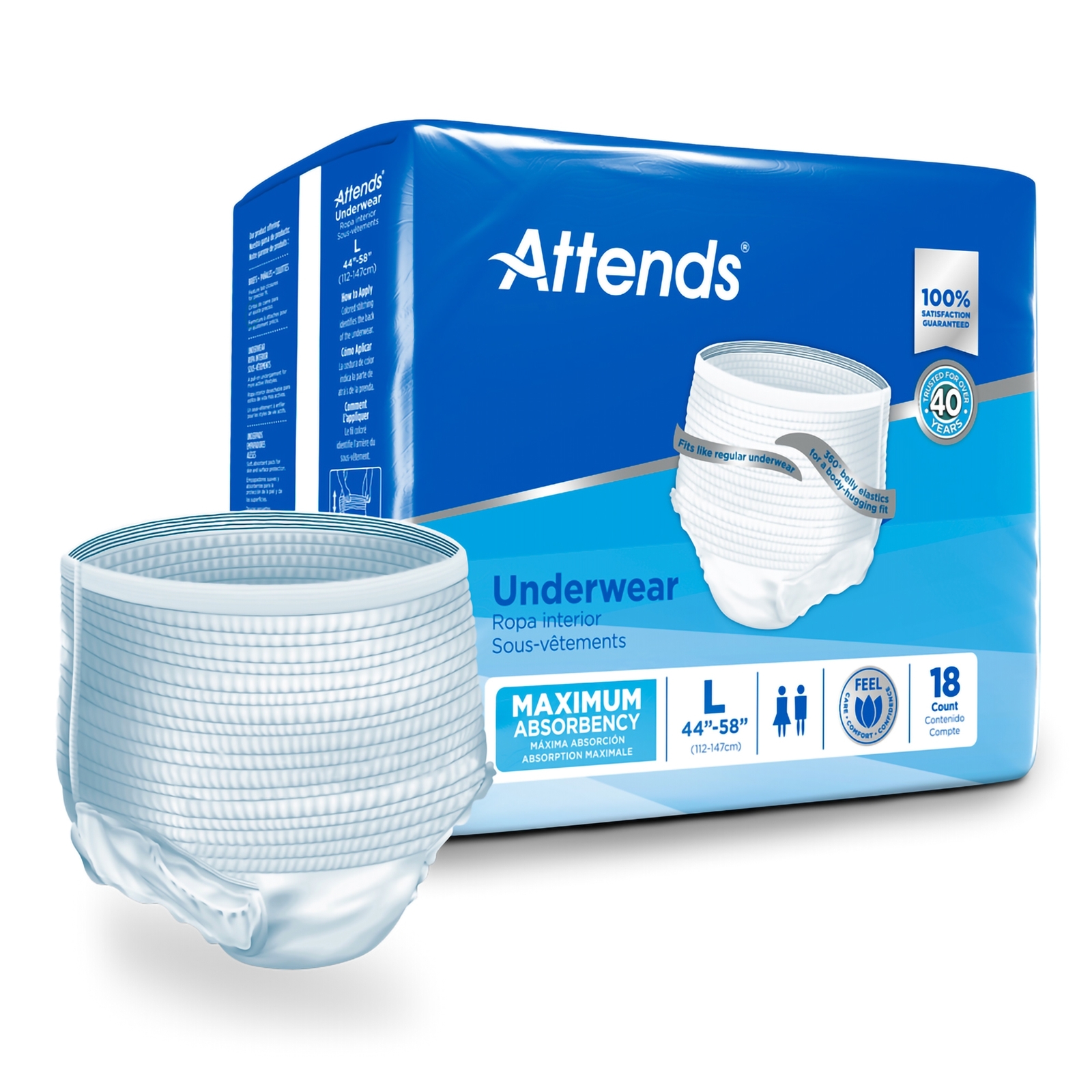 Attends Disposable Underwear Large Heavy 72 Ct