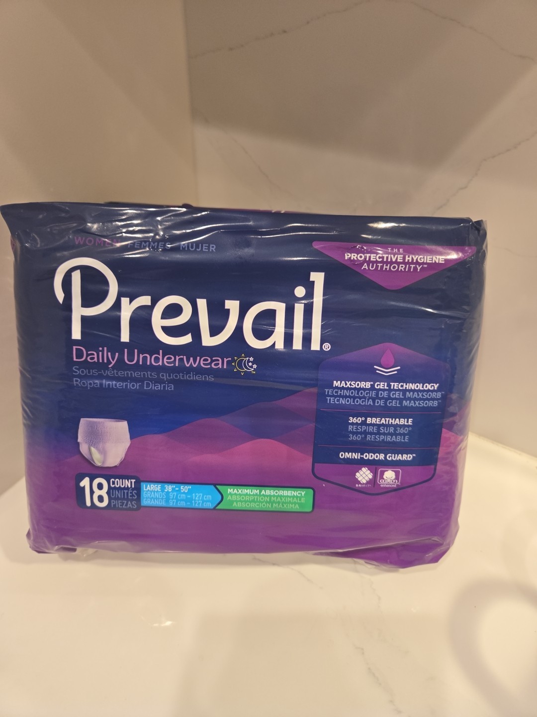 Prevail Per-Fit Adult Briefs Diapers With Tabs L Heavy Absorbency 18 Ct