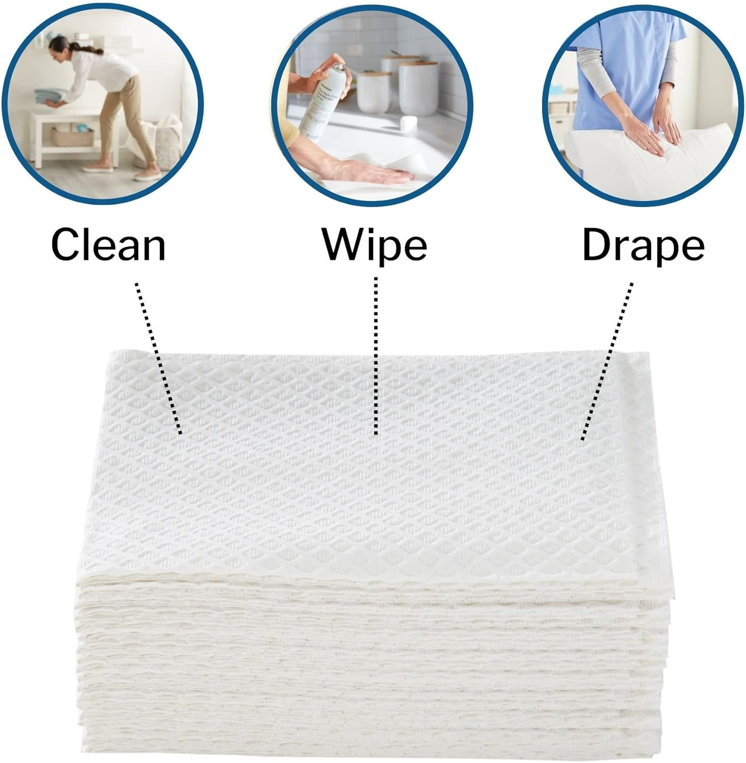Disposable Towels [Pack of 500] for Dental Bibs, Nails, Tattoo, Dentist, Medical