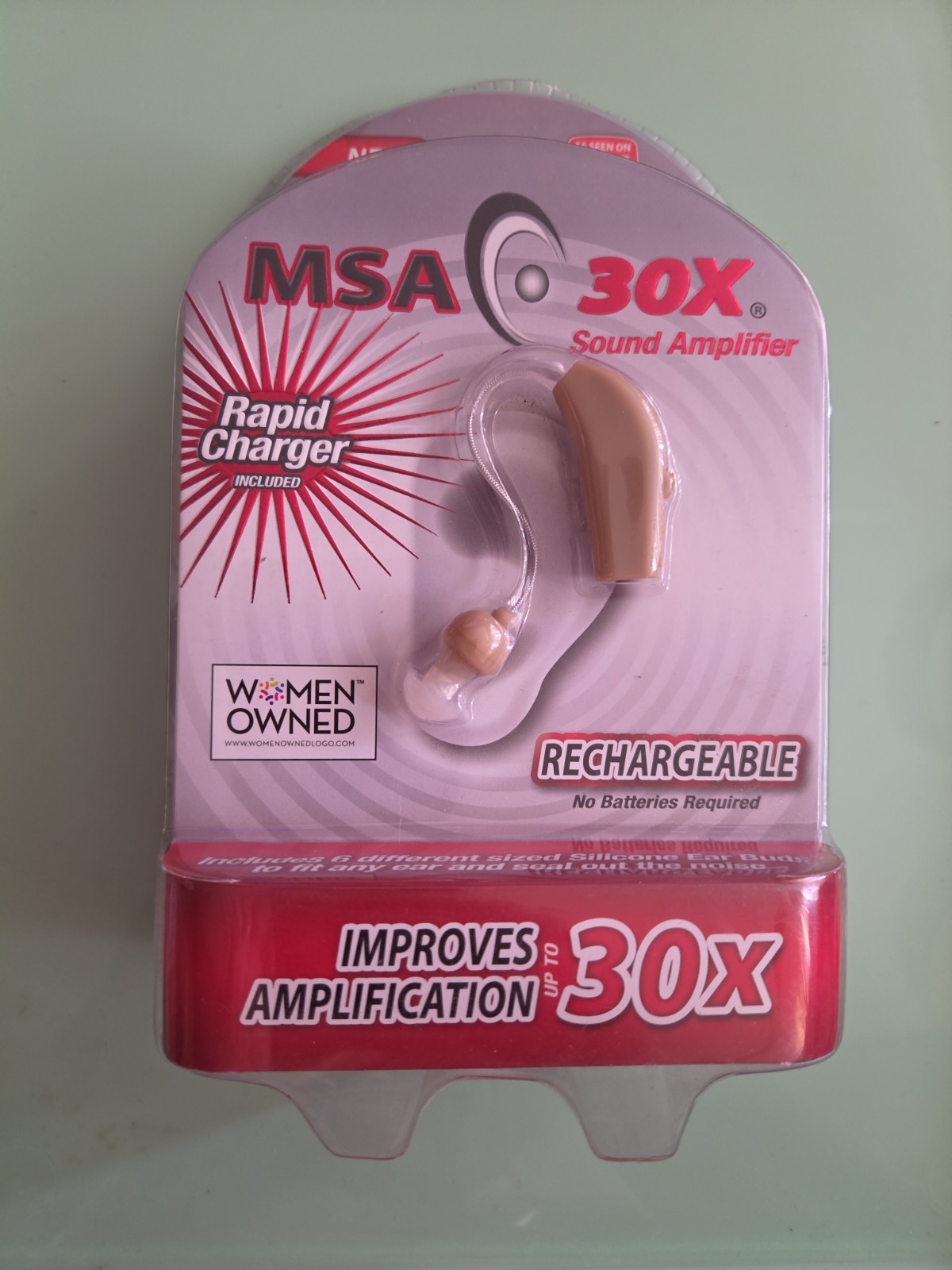 MSA 30X Sound Amplifier Rechargeable Silicone Ear Buds As Seen on TV NEW SEALED