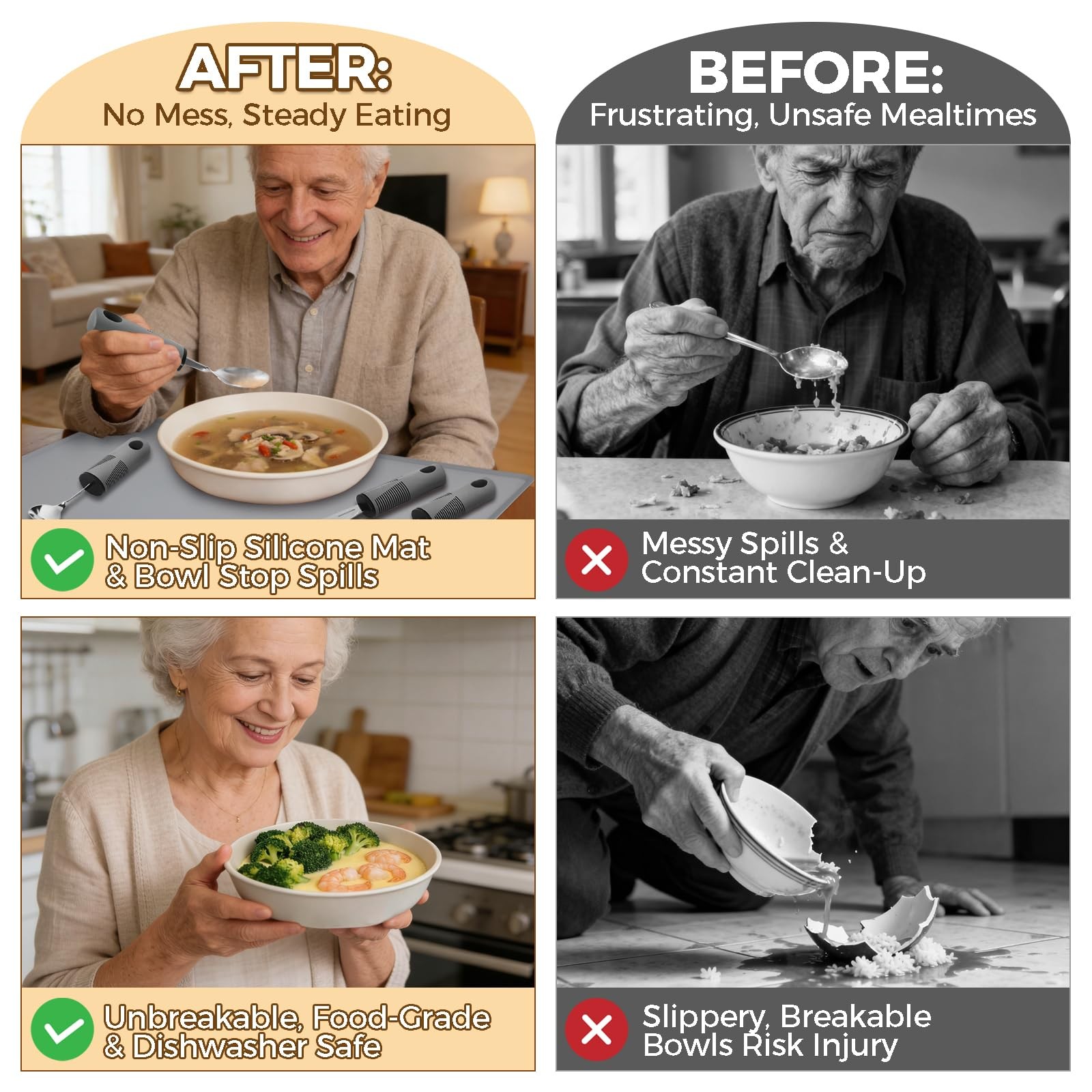 9 Pcs Bendable Adaptive Utensils Set for Parkinson’s & Arthritis Elderly, Lig…