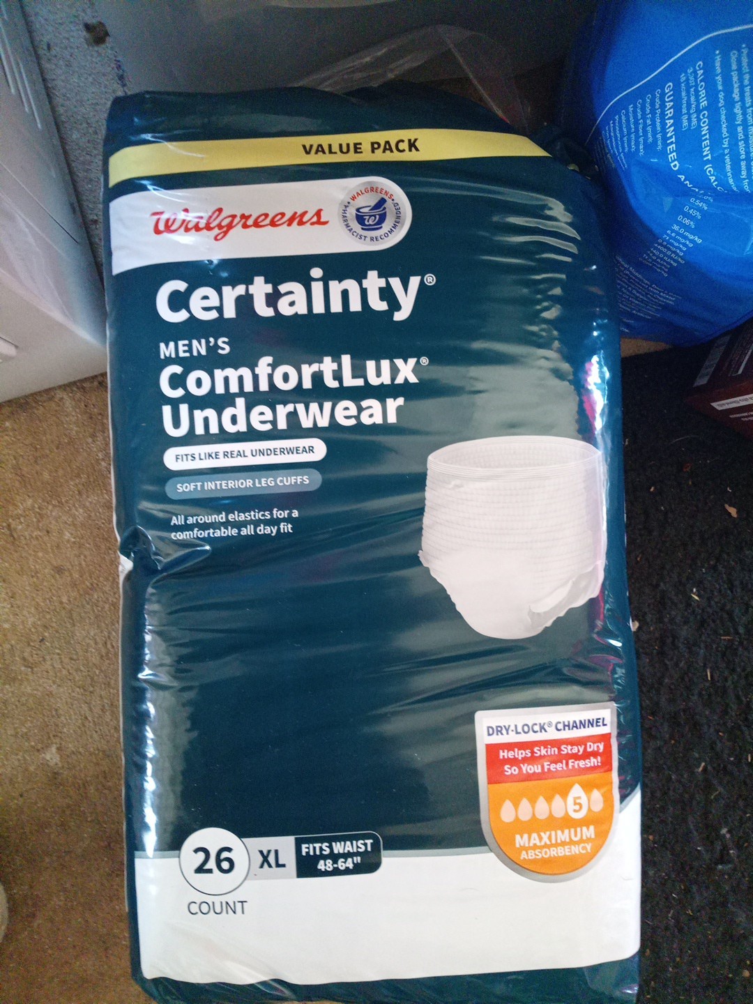 Walgreens Certainty Mens Underwear Size XL 26 count Maximum Absorbency 1 Pack