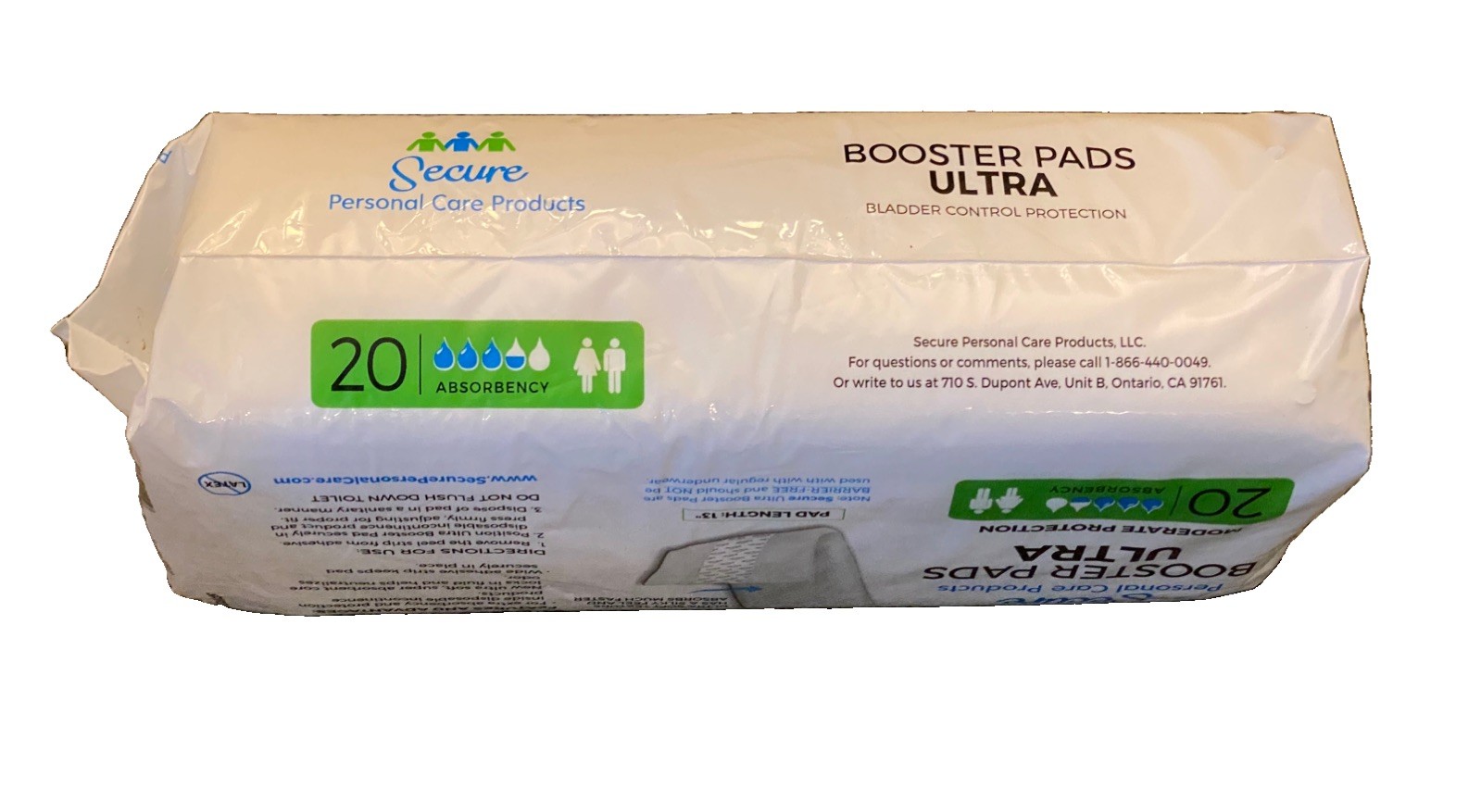 Secure Personal Care Products Booster Pads Ultra SP1900 Bladder Control 20 Ct.