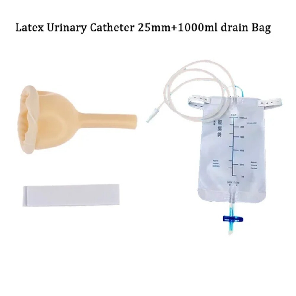 1PC Male Drainage Collector Latex Cover with 1000ml Urine Catheter Strap Leg Bag