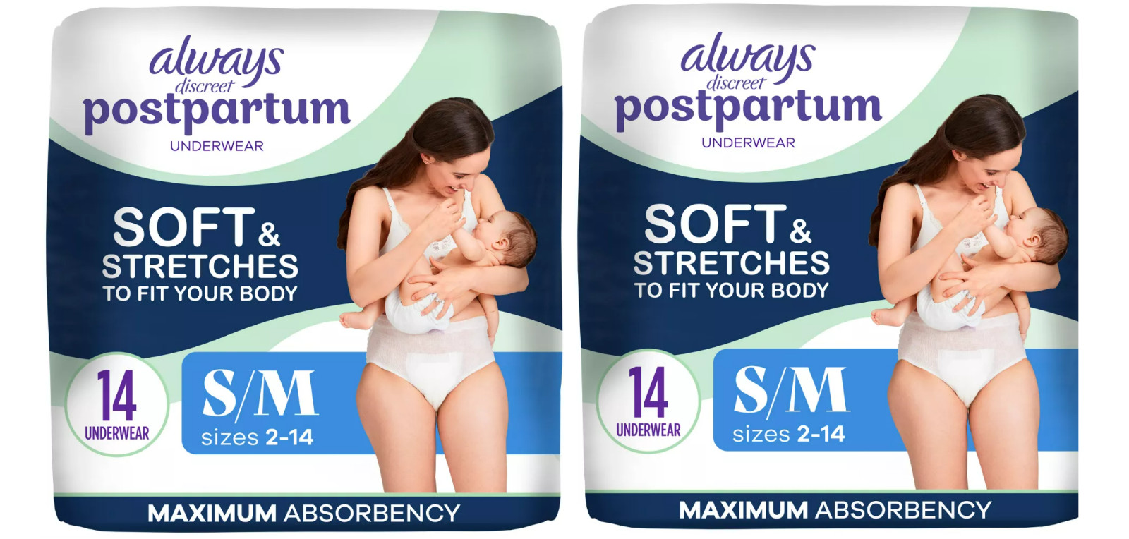 Always Discreet Incontinence Underwear – Maximum – S/M – 14ct 2pk