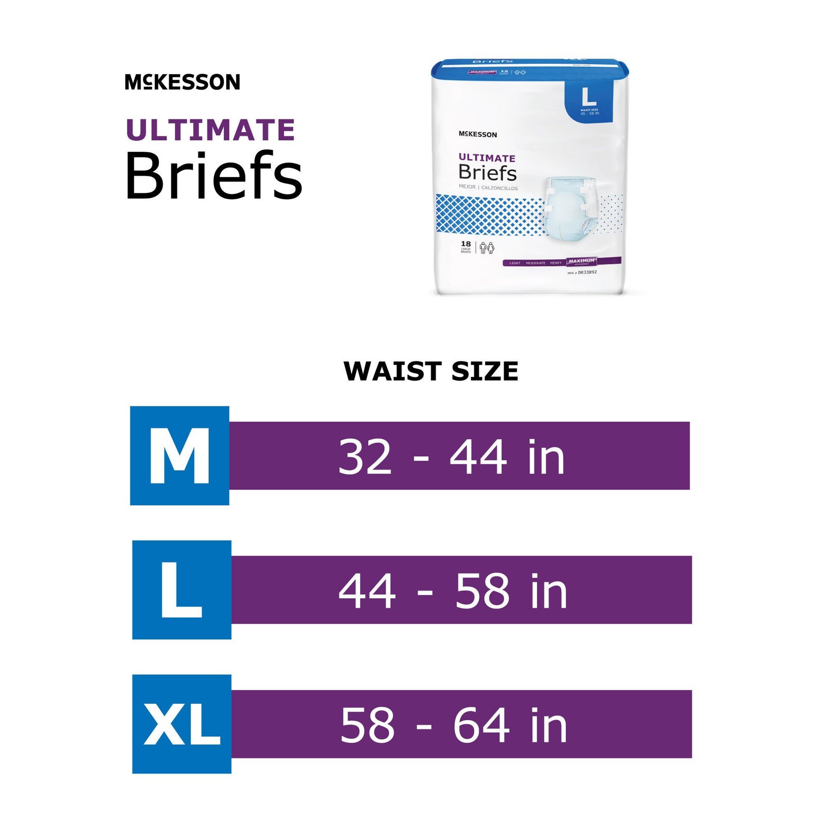 McKesson Adult Incontinence Brief M Heavy Absorbency BR33890 Maximum 96 Ct
