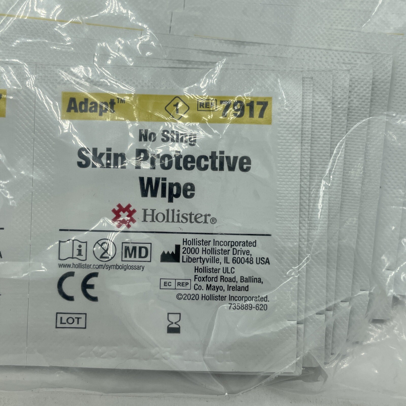 Hollister 7917 Adapt Skin Protective Wipes – No Sting – 100 FRESH Wipes NO BOX