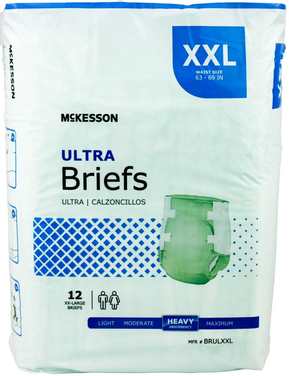 McKesson Ultra Adult Incontinent Brief, 2X-Large Tab Closure Heavy Absorb, CS/48