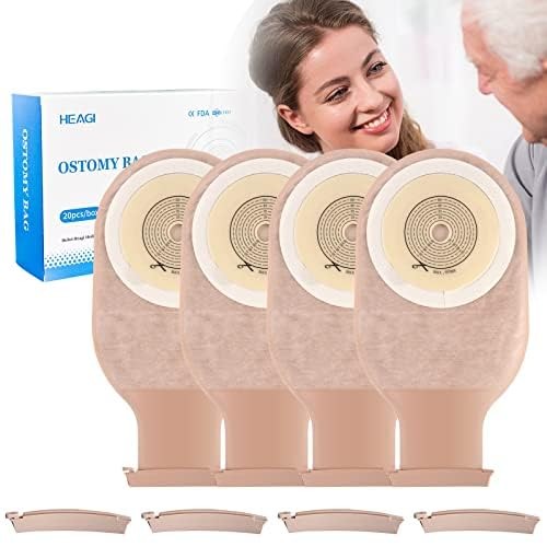 20 Pack Colostomy Bags, One Piece Ostomy Bag Ostomy Supplies, 15mm-60mm Cut-t…