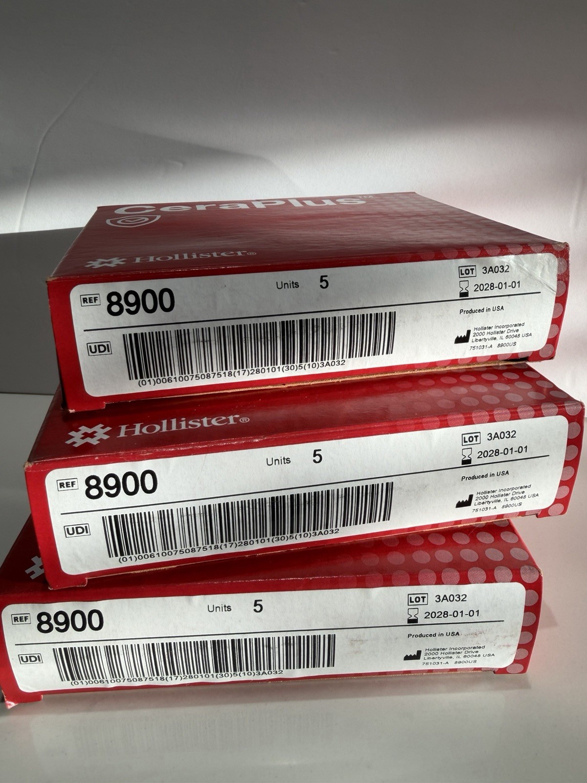 Hollister CeraPlus 8900 Ostomy Skin Barriers 4×4″ cut to fit Exp 1/28 3boxes 5ea