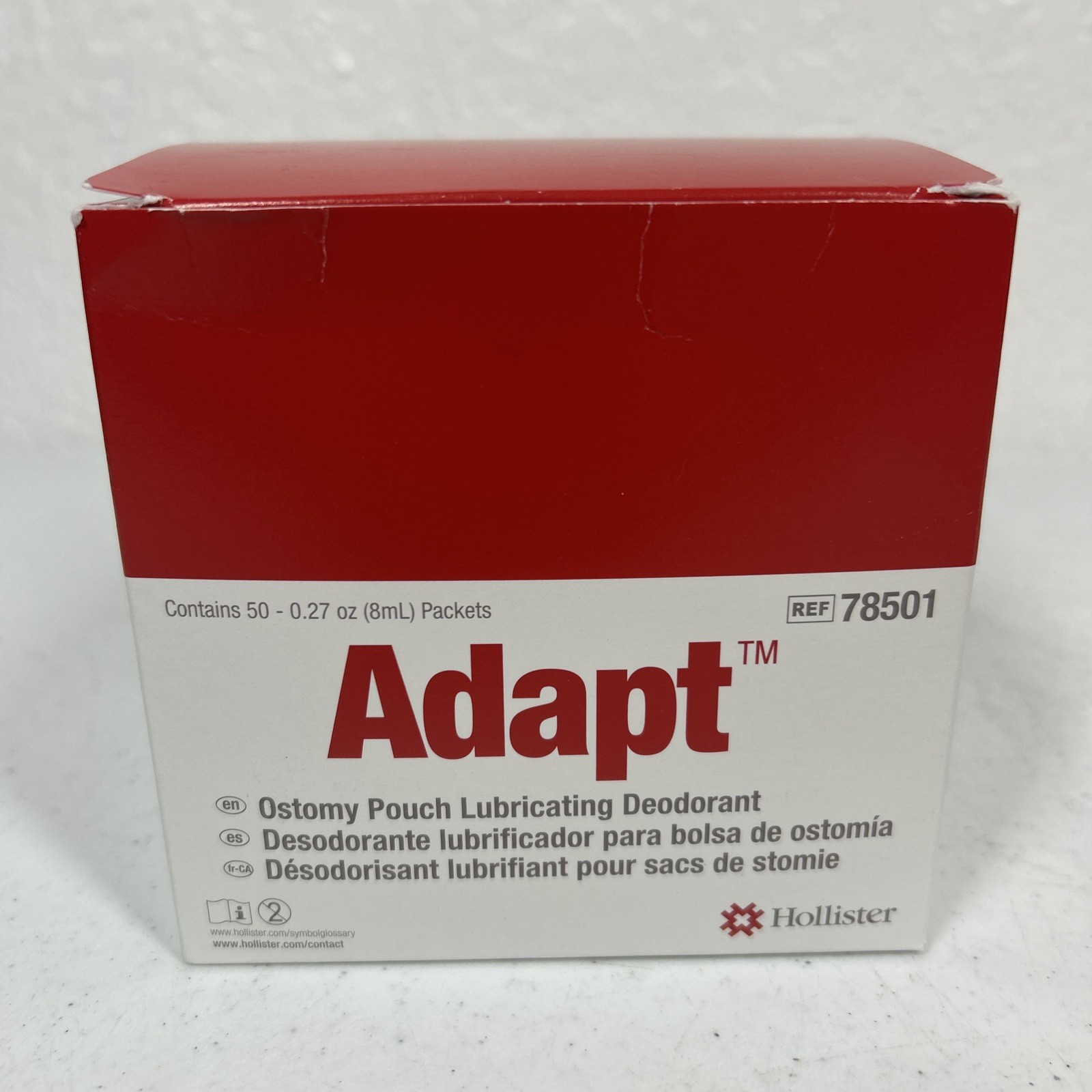 1 BOX of 50 Hollister 78501 Ostomy Pouch Lubricating Deodorant Exp 2028 NIB