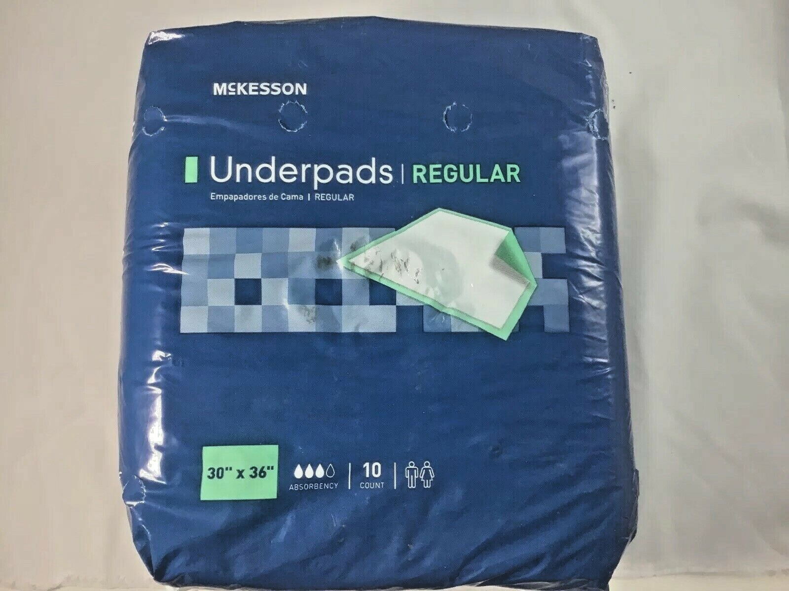 McKesson Underpads Regular 30″ x 36″ Moderate Absorbency 10 Count UPMD3036
