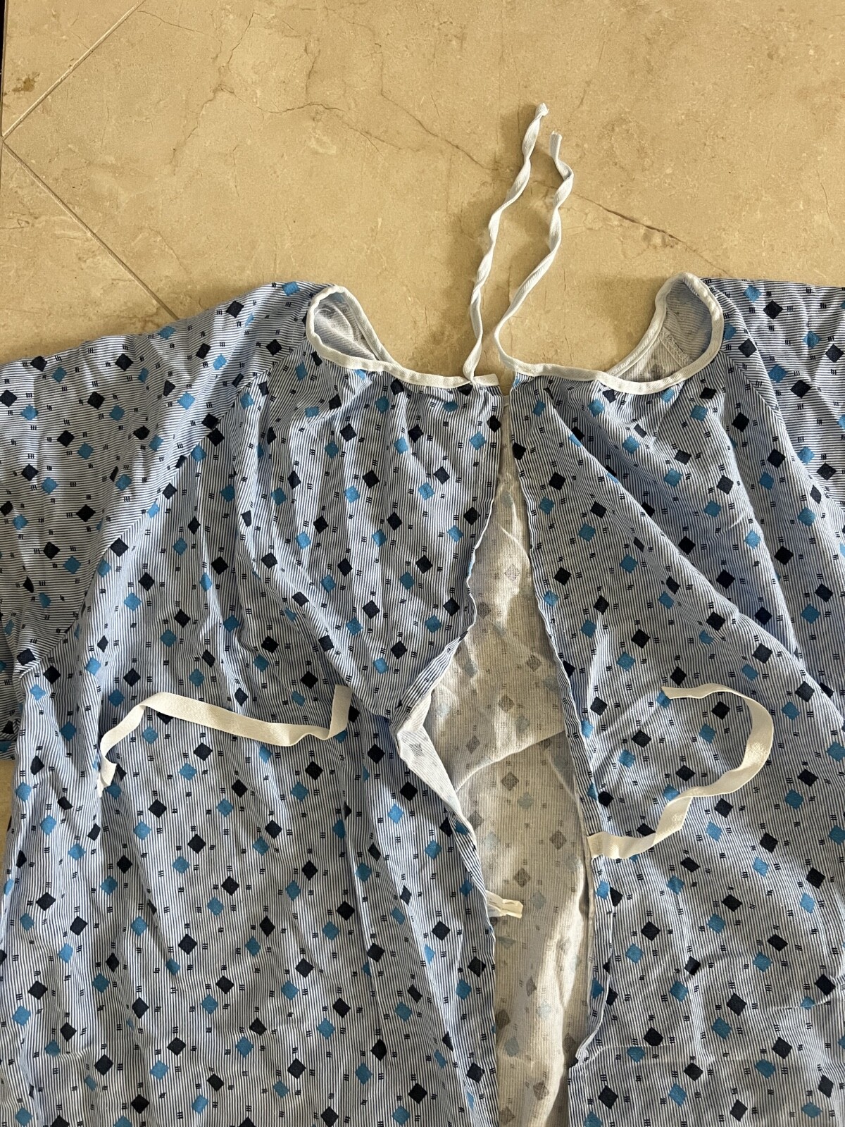 OVERSIZED Hospital Gown Robe Adjustable Ties 62″ Chest 65″ Waist UNISEX Open Bac