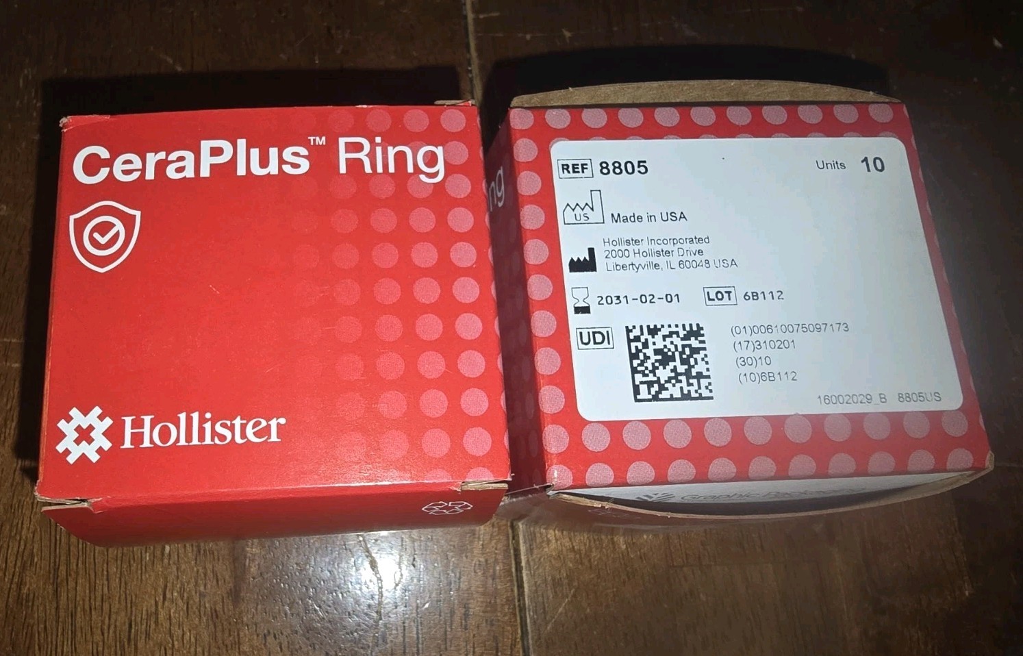 LOT 2 BOXES HOLLISTER ADAPT CERARING 8805, 10 RINGS EACH BOX OSTOMY CARE