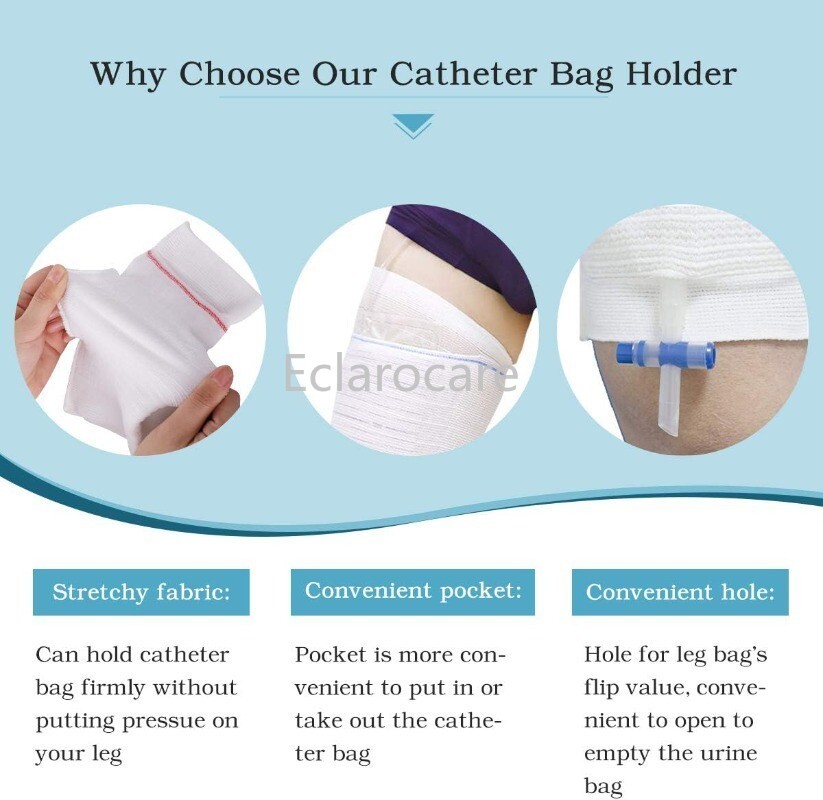 2Pcs Catheter Leg Bag Holder soft Fabric breathable Sleeves Urine Unisex