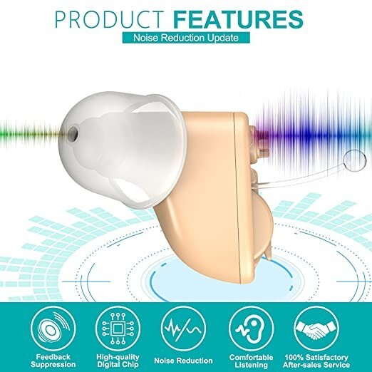 Hearing Amplifier Set Nano Style Small CIC Hearing Device Battery / USA SELLER