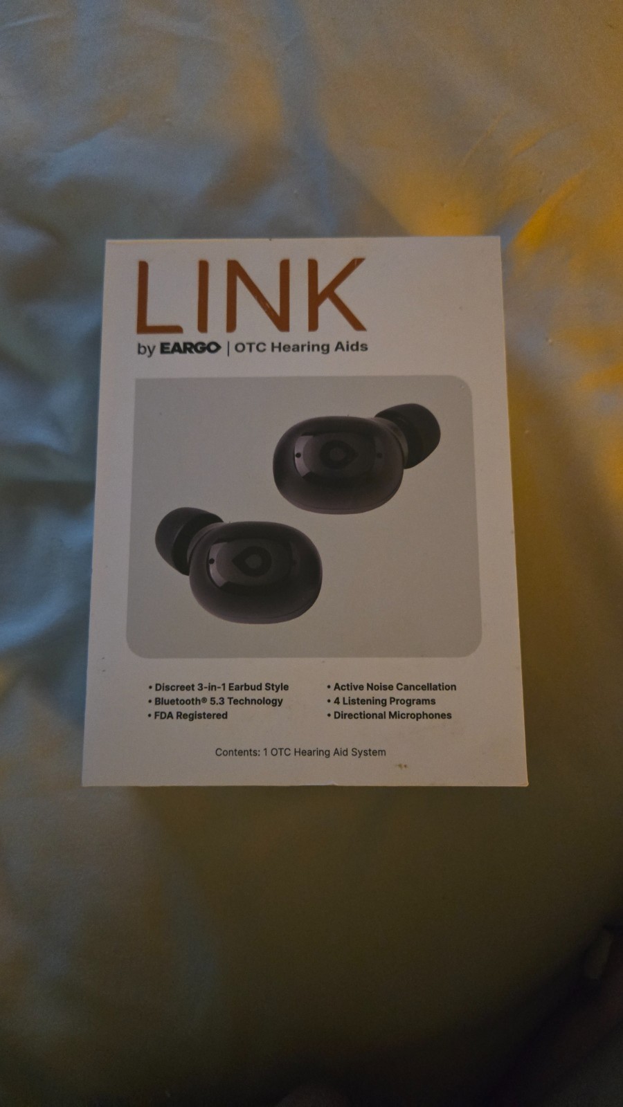 Brand New Sealed – Link by Eargo OTC Adult Hearing Aids (iOS/Android)