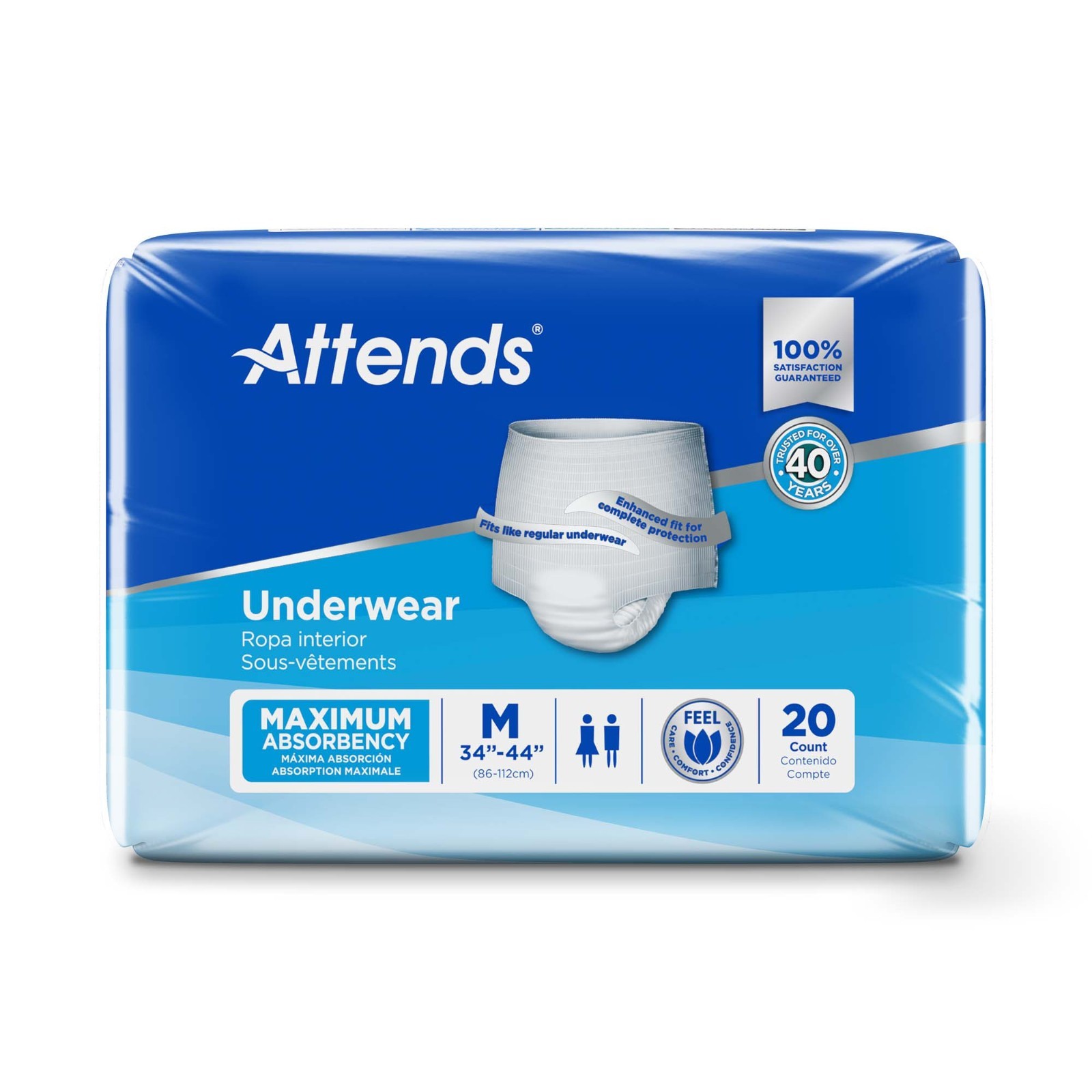 Attends Disposable Underwear Medium AP0720 Heavy 80 Ct