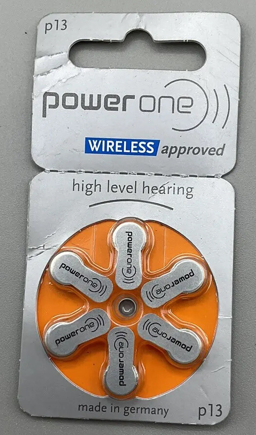 PowerOne Wireless Approved Hearing Aid Batteries Made In Germany “Free Shipping”