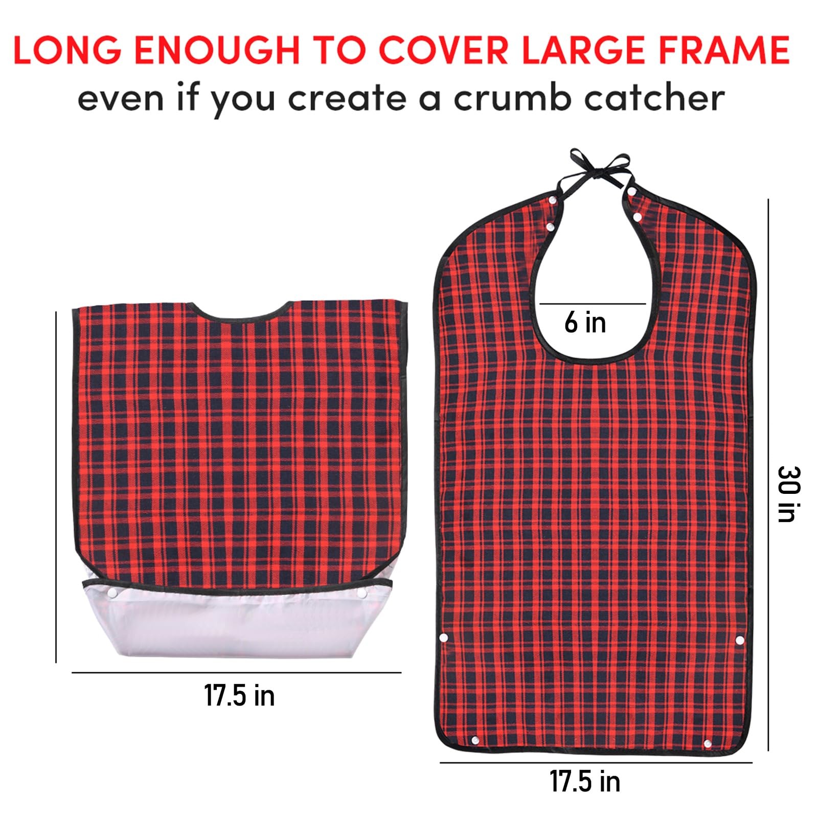 Oulisen 3 Pcs Adult Bibs For Men Women Washable, Adult, Classic Plaid