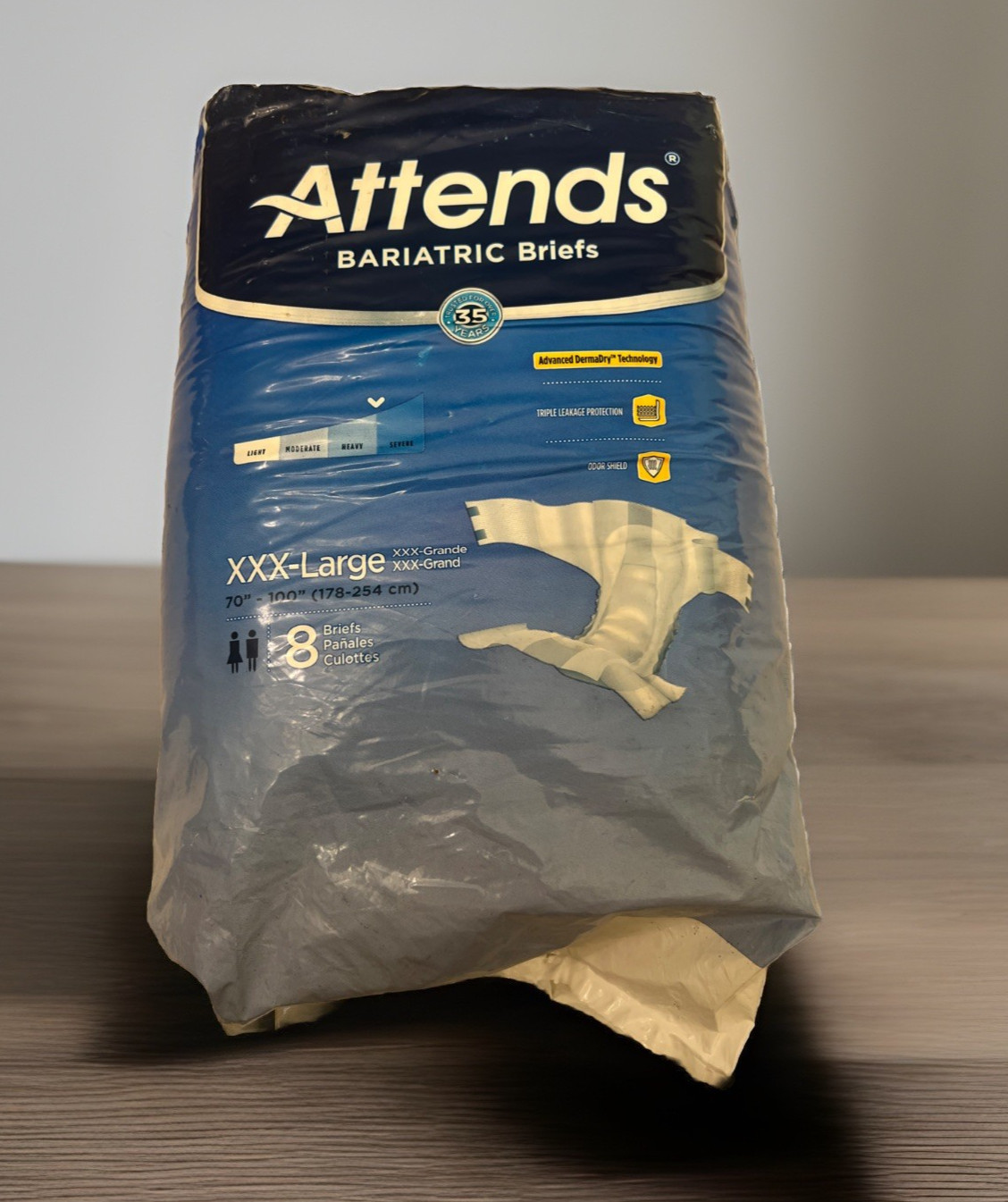 Attends Overnight Bariatric Incontinence Brief 3X-Large Heavy/Severe 8 Ct DD60