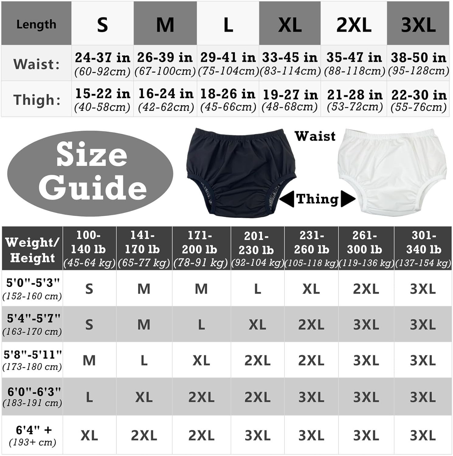 Leakproof Cloth Diaper Covers for Adult, Incontinence Protective Briefs Underwea