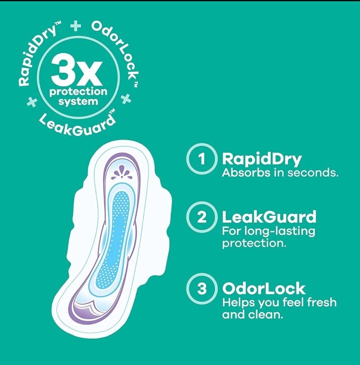 Always Ultra Thin Feminine Pads for Women, Size 2 💅.