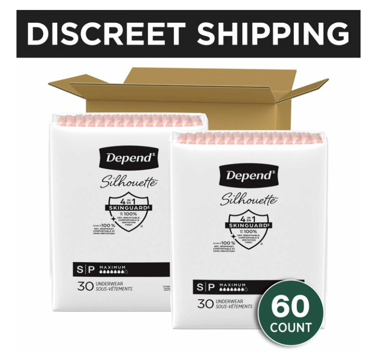 Depend Silhouette Postpartum Bladder Leak Underwear S 60 Count Women