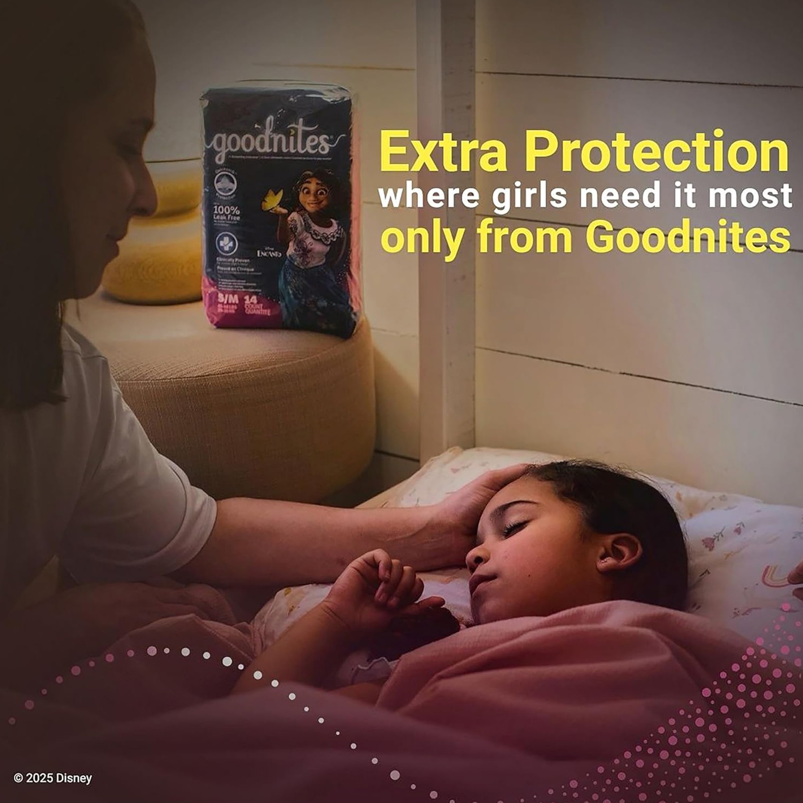 2 Pack Goodnites Girls Nighttime Bedwetting Underwear S/M 43-68 lbs 28 Ct Total