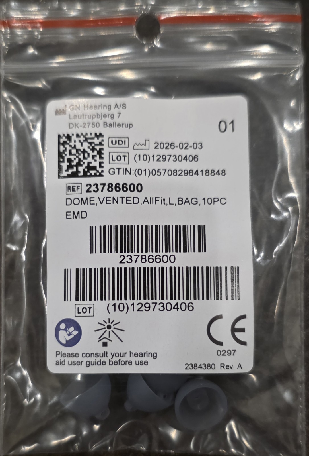 Brand New GN Resound Dome, Vented Allfit L-Large (10 /Pack) – USA Fast Ship