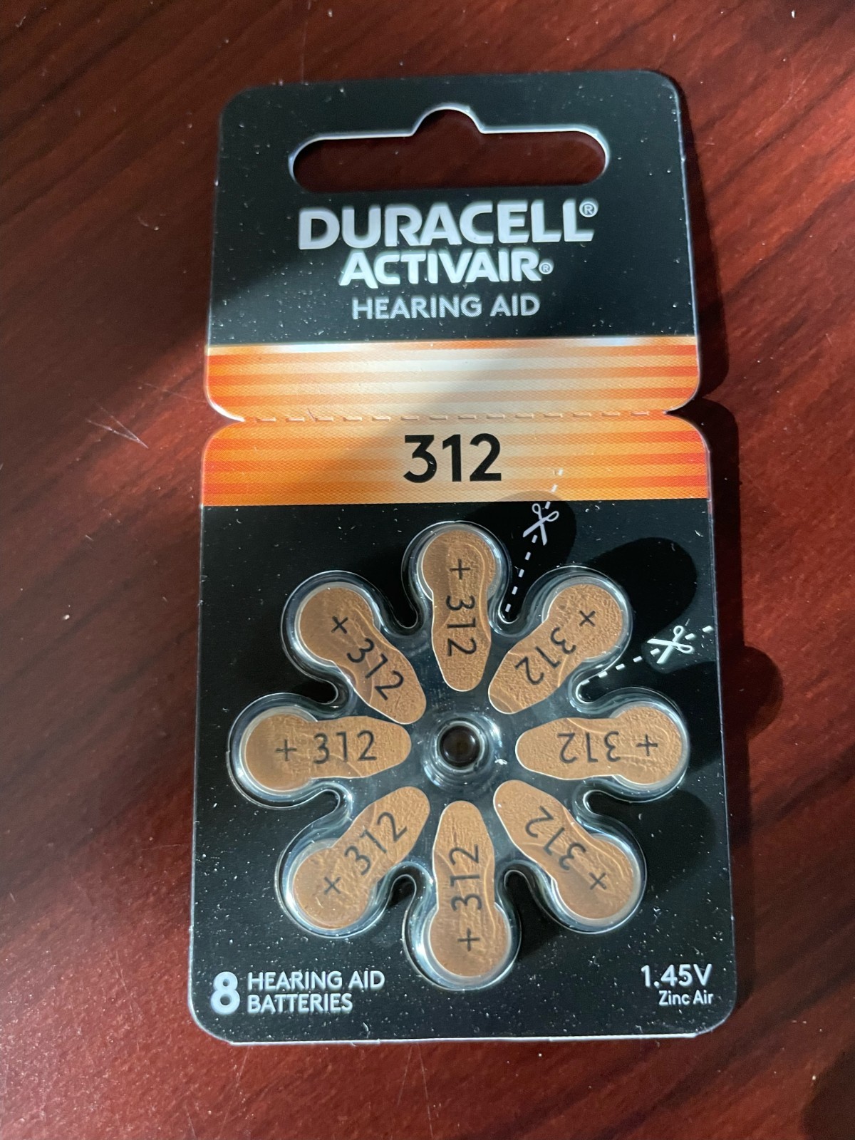 Duracell Activair hearing aid batteries sz 312 8 pack NEW Sealed 1.45V exp 2/29