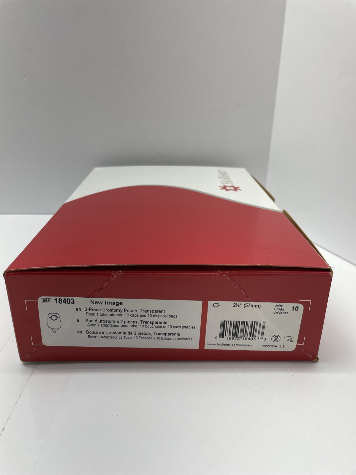 Hollister New Image 18403 2-Piece Urostomy Pouch Transparent Box Of 10 2027-5-1