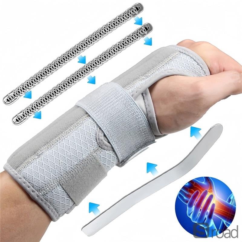 Adjustable Wrist Brace With Double Spring Support For Carpal Tunnel Relief