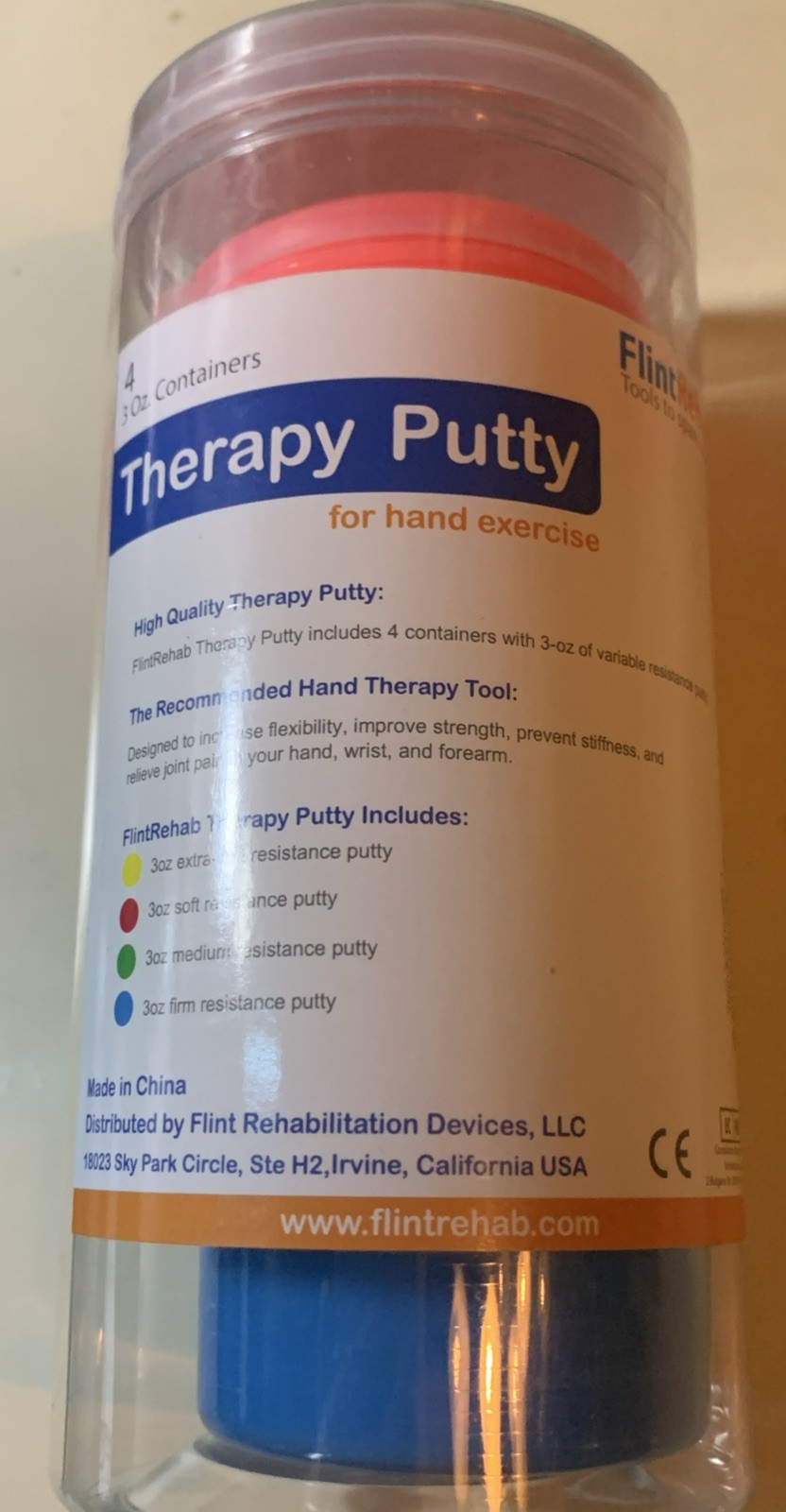 FlintRehab Premium Quality Therapy Putty (4 Pack, 3-oz Each) for Hand Exercise