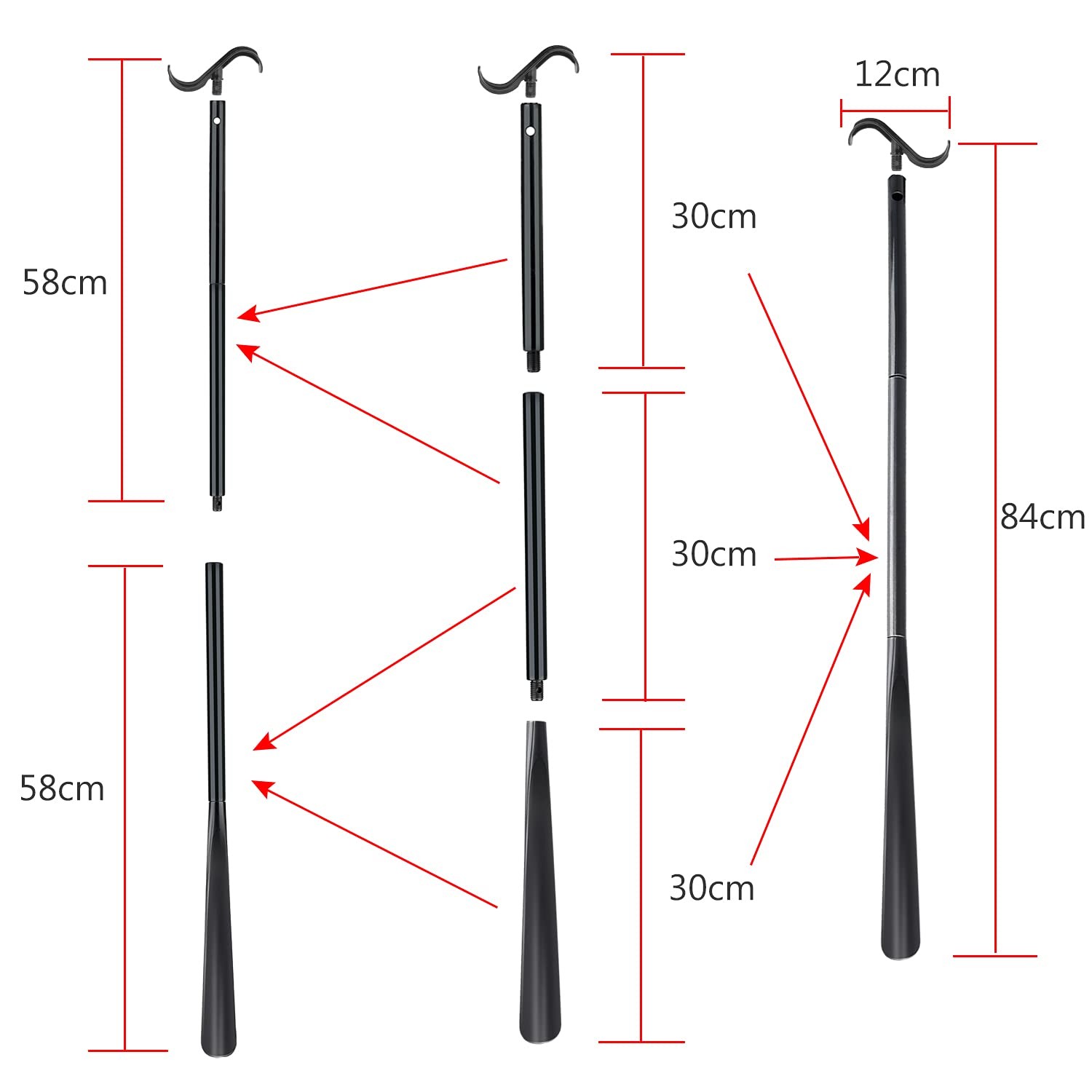 35″ Long Dressing Stick with Shoe Horn 1 Count (Pack of 1),
