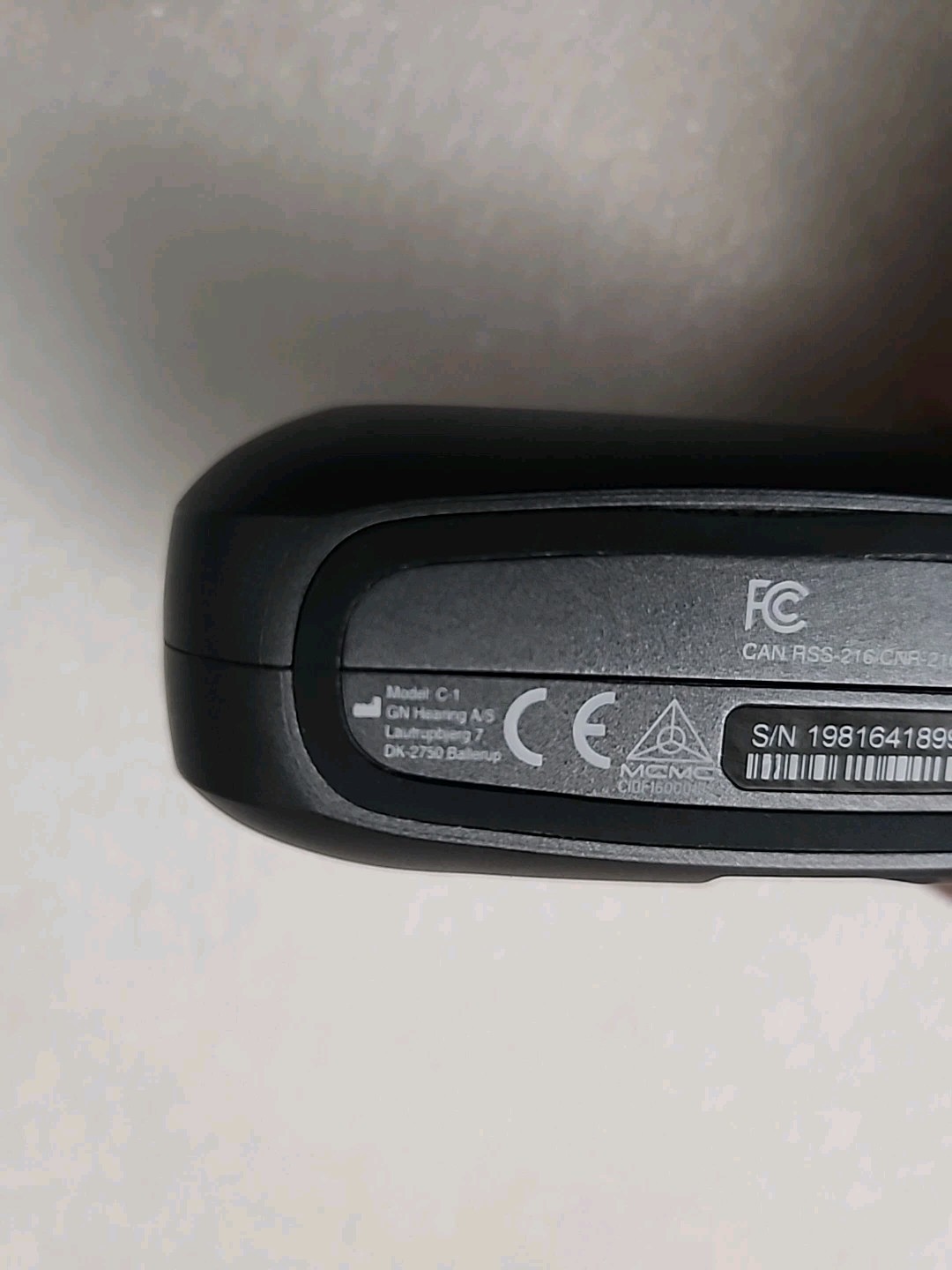 ReSound GN C-1 Hearing Aid Bluetooth Gray Rechargeable Case – Used