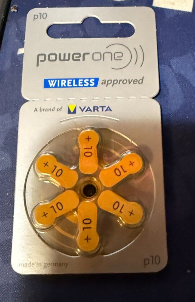 (6)Power one Wireless–Hearing Aid Batteries–Pro 70-1.45V–Exp-01/2028